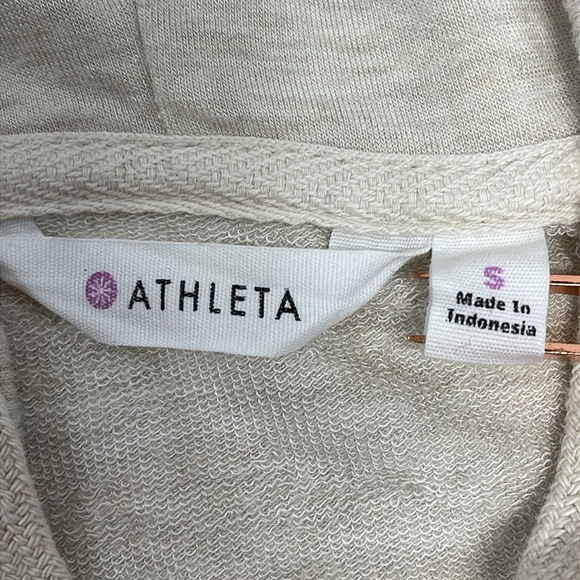 Athleta Studio Split Neck Hoodie Oatmeal Heather S - Picture 11 of 16